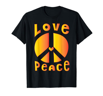 Peace Sign Love 60S 70S Tie Dye T-Shirt - Custom Art Print for Adults - T-Shirt, Sweatshirt, Hoodie