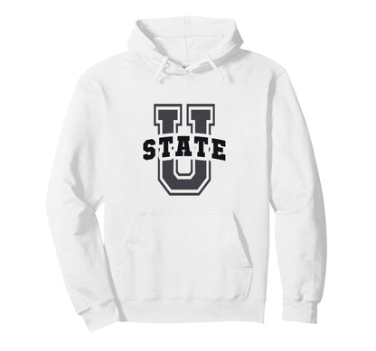 Funny State University Generic College Hoodie - Graphic Print for Adults - T-Shirt, Sweatshirt, Hoodie