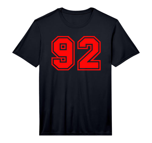 Red Sports Team Number 92 Performance T-Shirt - Aesthetic Graphic Men Women - T-Shirt, Sweatshirt, Hoodie