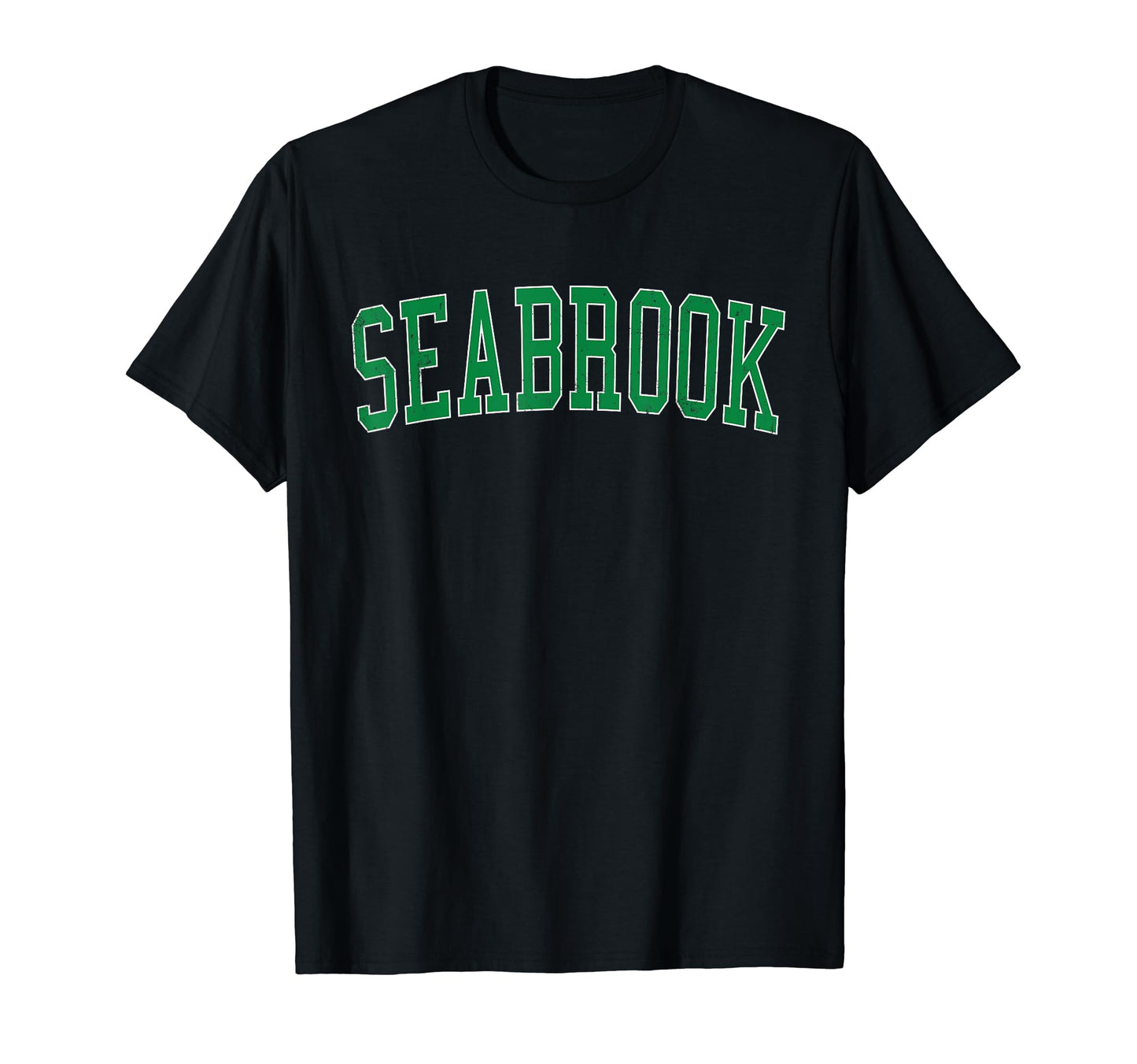 Seabrook Md Distressed Green Varsity T-Shirt - Minimalist Print for Adults - T-Shirt, Sweatshirt, Hoodie
