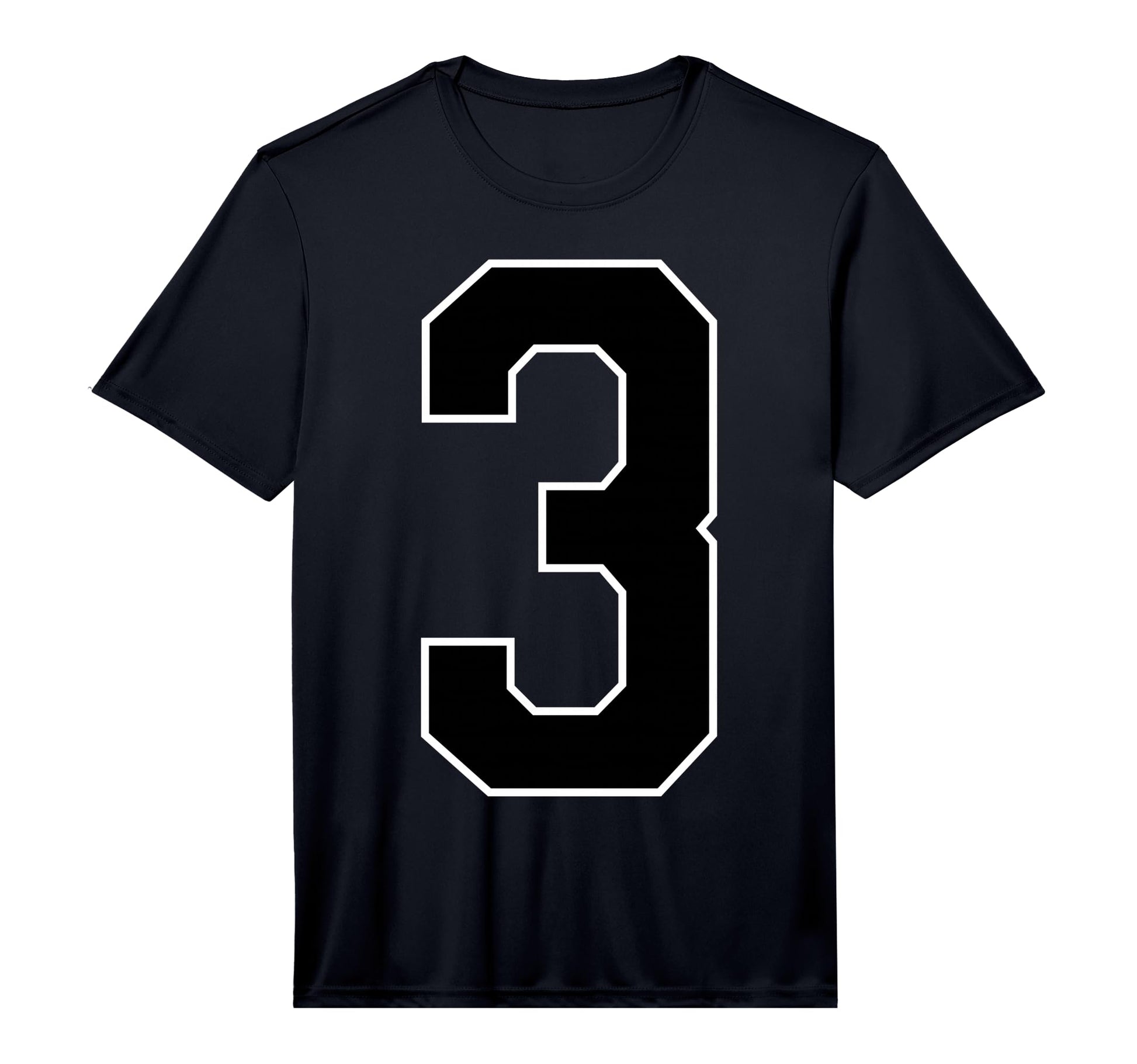 Black Sport Team Number 3 Performance T-Shirt - Aesthetic Graphic Men Women - T-Shirt, Sweatshirt, Hoodie