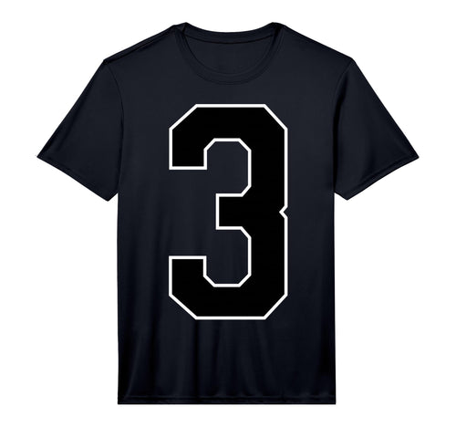 Black Sport Team Number 3 Performance T-Shirt - Aesthetic Graphic Men Women - T-Shirt, Sweatshirt, Hoodie
