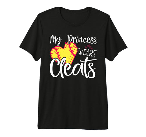 My Princess Wears Cleats Softball T-Shirt - Aesthetic Graphic for Adults - T-Shirt, Sweatshirt, Hoodie