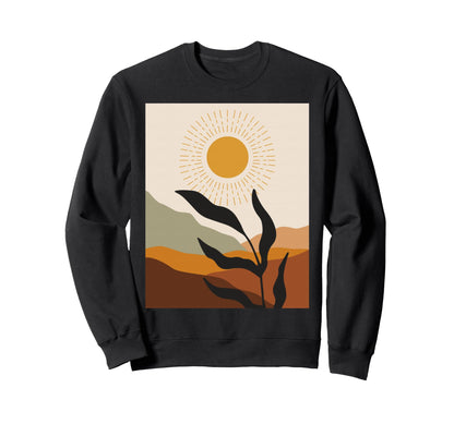 Earthy Boho Sun Nature Art Sweatshirt - Custom Art Print Unisex - T-Shirt, Sweatshirt, Hoodie