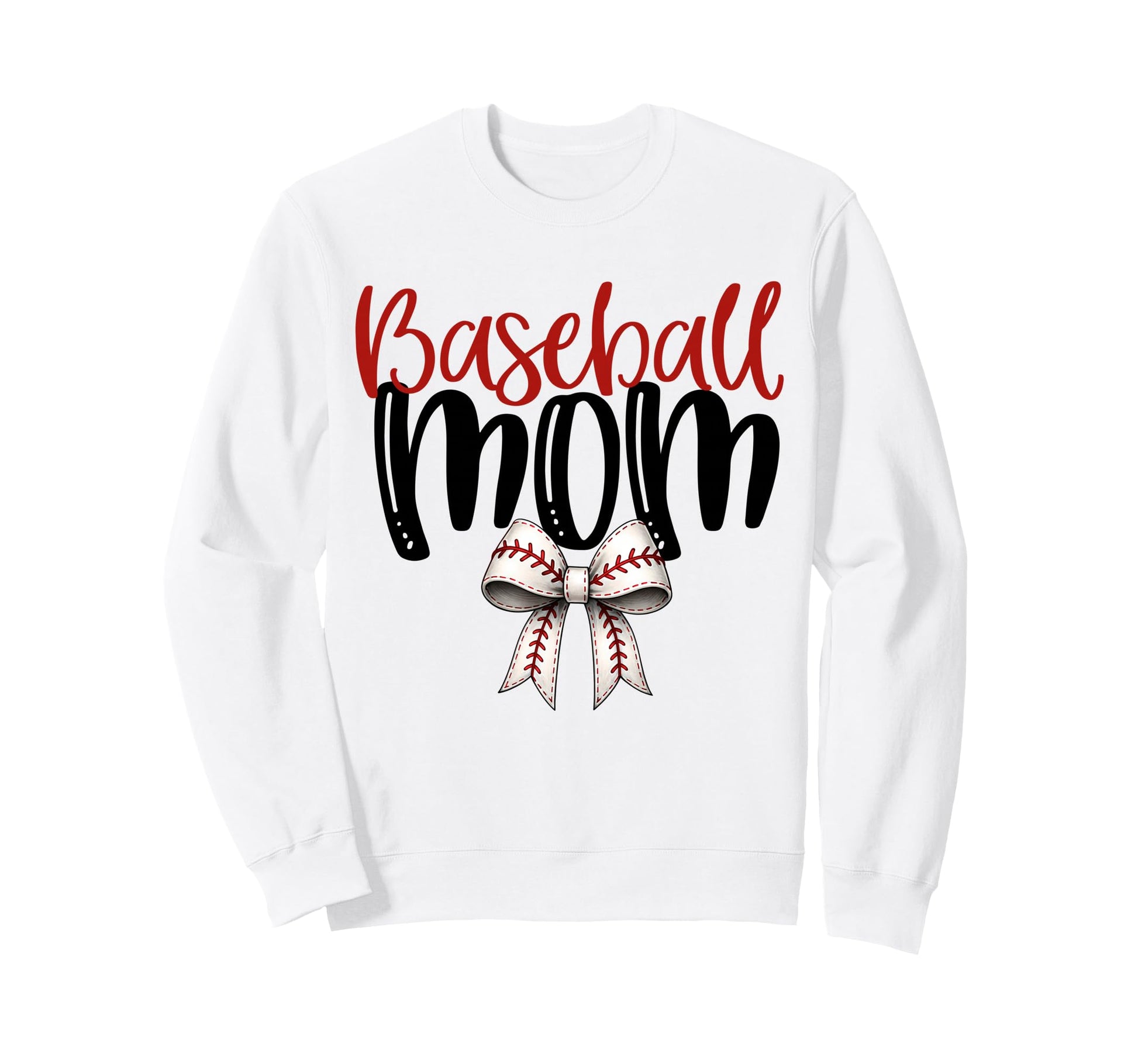 Baseball Mom Coquette Bow Game Day Sweatshirt - Graphic Print Men Women - T-Shirt, Sweatshirt, Hoodie