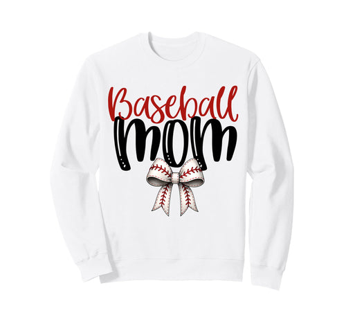 Baseball Mom Coquette Bow Game Day Sweatshirt - Graphic Print Men Women - T-Shirt, Sweatshirt, Hoodie