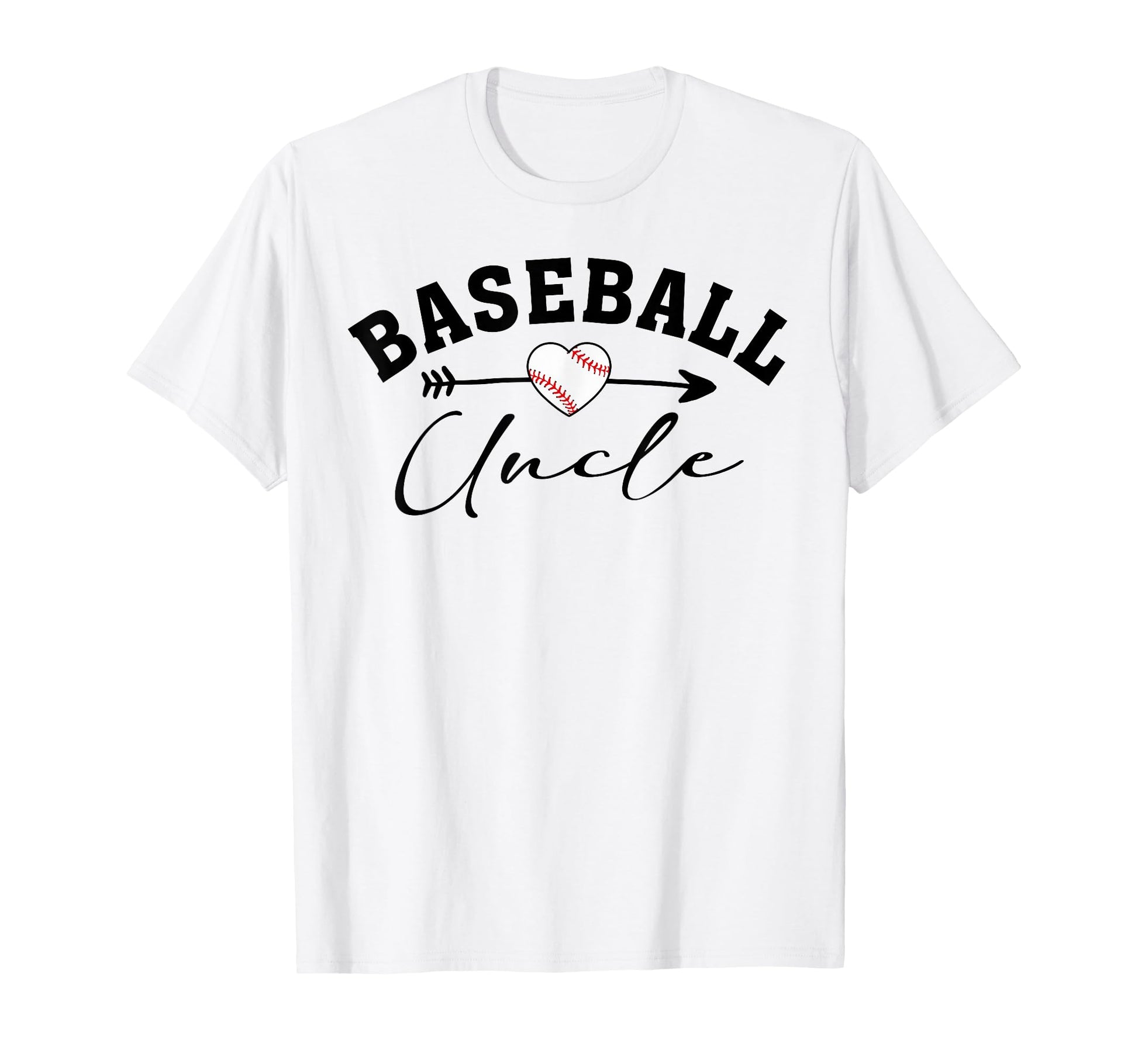 Baseball Uncle Heart Baseball Player T-Shirt - Minimalist Print Men Women - T-Shirt, Sweatshirt, Hoodie