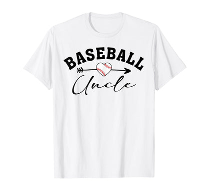 Baseball Uncle Heart Baseball Player T-Shirt - Minimalist Print Men Women - T-Shirt, Sweatshirt, Hoodie