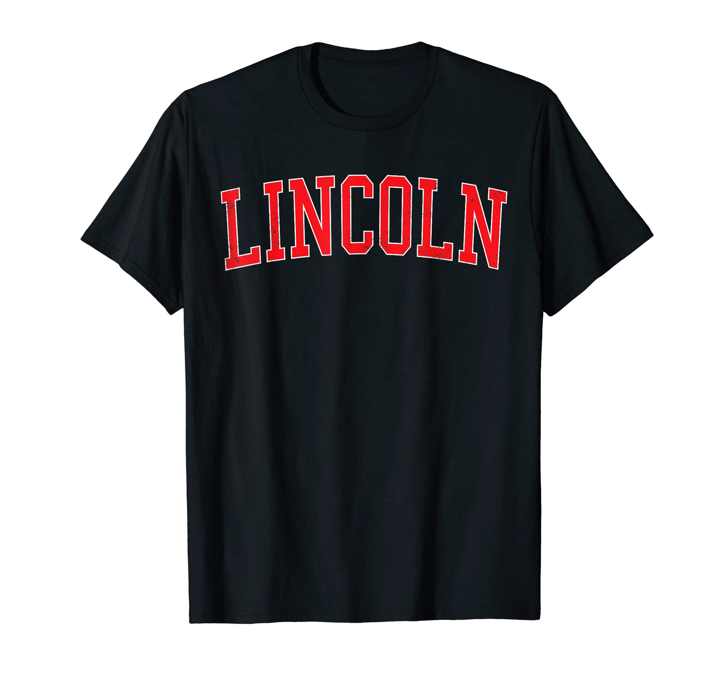 Lincoln Ne Varsity Red Text T-Shirt - Streetwear Style for Adults - T-Shirt, Sweatshirt, Hoodie