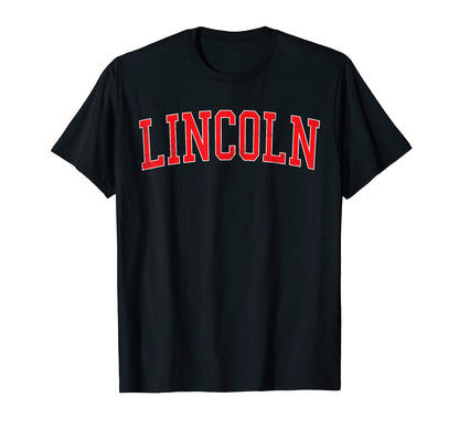 Lincoln Ne Varsity Red Text T-Shirt - Streetwear Style for Adults - T-Shirt, Sweatshirt, Hoodie