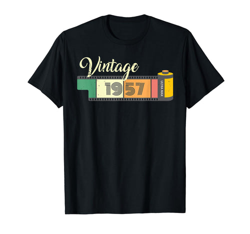1957 Old Film Camera Lovers 66Th T-Shirt - Custom Art Print for Adults - T-Shirt, Sweatshirt, Hoodie