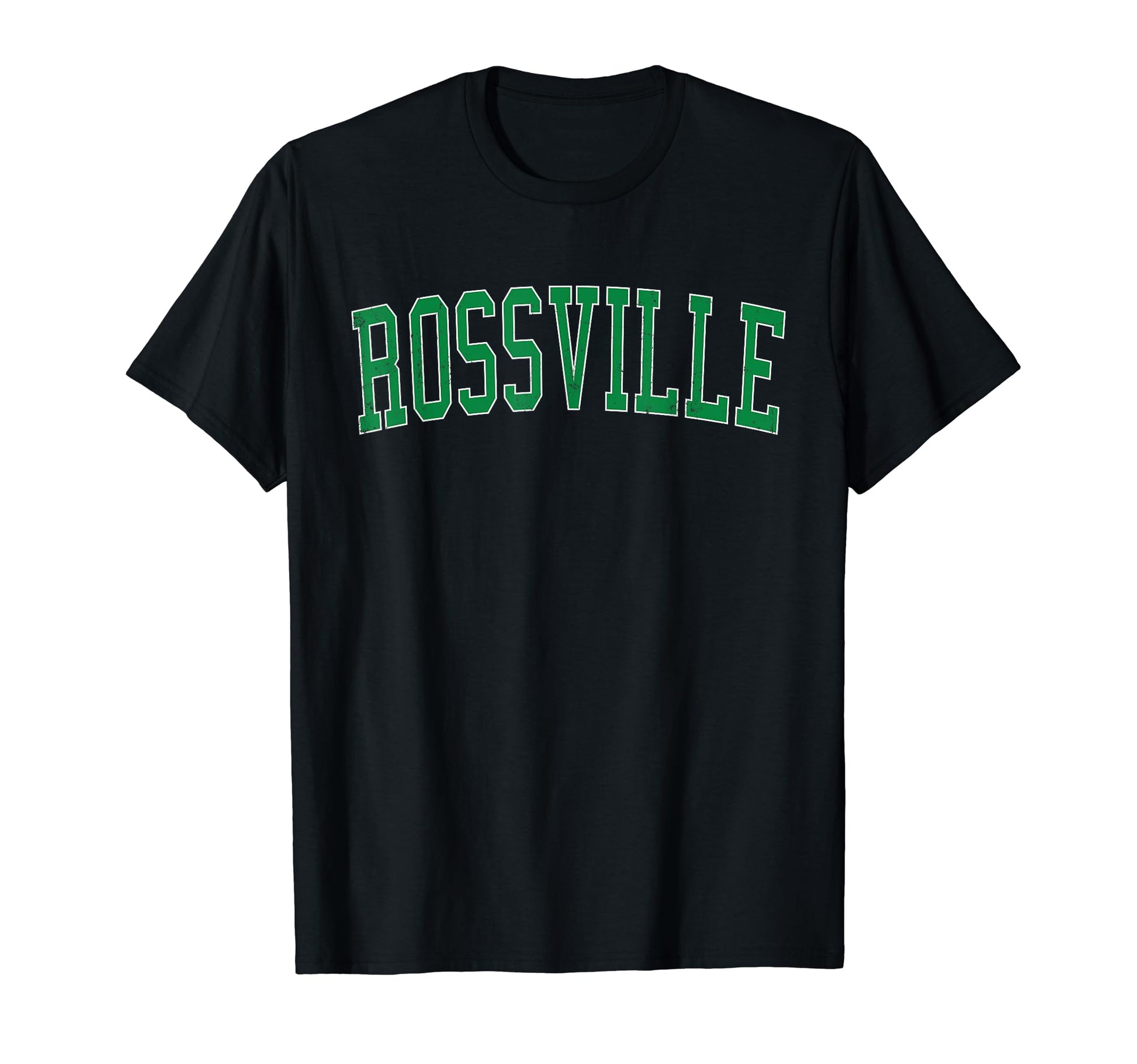 Rossville Md Distressed Green Varsity T-Shirt - Custom Art Print for Adults - T-Shirt, Sweatshirt, Hoodie