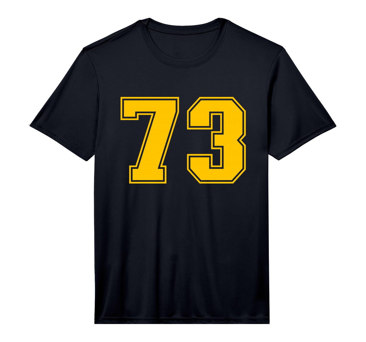 Number 73 Yellow Sports Team Varsity T-Shirt - Streetwear Style for Adults - T-Shirt, Sweatshirt, Hoodie