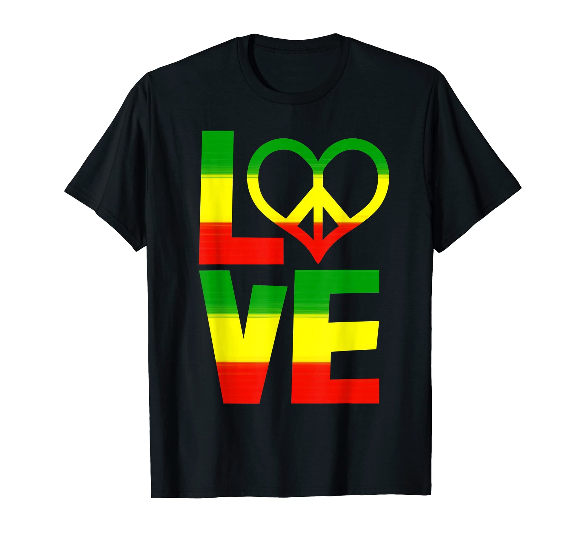 Peace Love Green Yellow Funny Hand Peace T-Shirt - Unique Graphic Unisex - T-Shirt, Sweatshirt, Hoodie