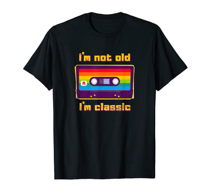 Im Not Old Im Cassette Rainbow T-Shirt - Unique Graphic for Adults - T-Shirt, Sweatshirt, Hoodie