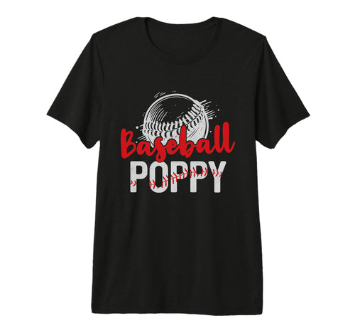 Mens Baseball Poppy Fathers Day Dad T-Shirt - Graphic Print Men Women - T-Shirt, Sweatshirt, Hoodie