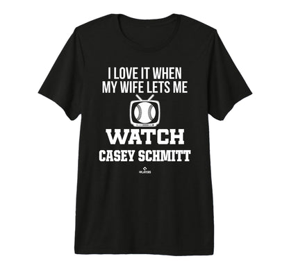 My Wife Lets Me Watch Casey Schmitt T-Shirt - Unique Graphic for Adults - T-Shirt, Sweatshirt, Hoodie