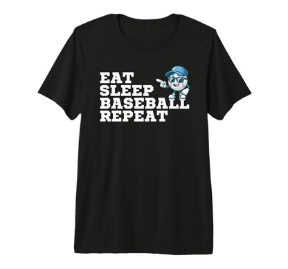Eat Sleep Baseball Repeat Funny Parents T-Shirt - Graphic Print for Adults - T-Shirt, Sweatshirt, Hoodie