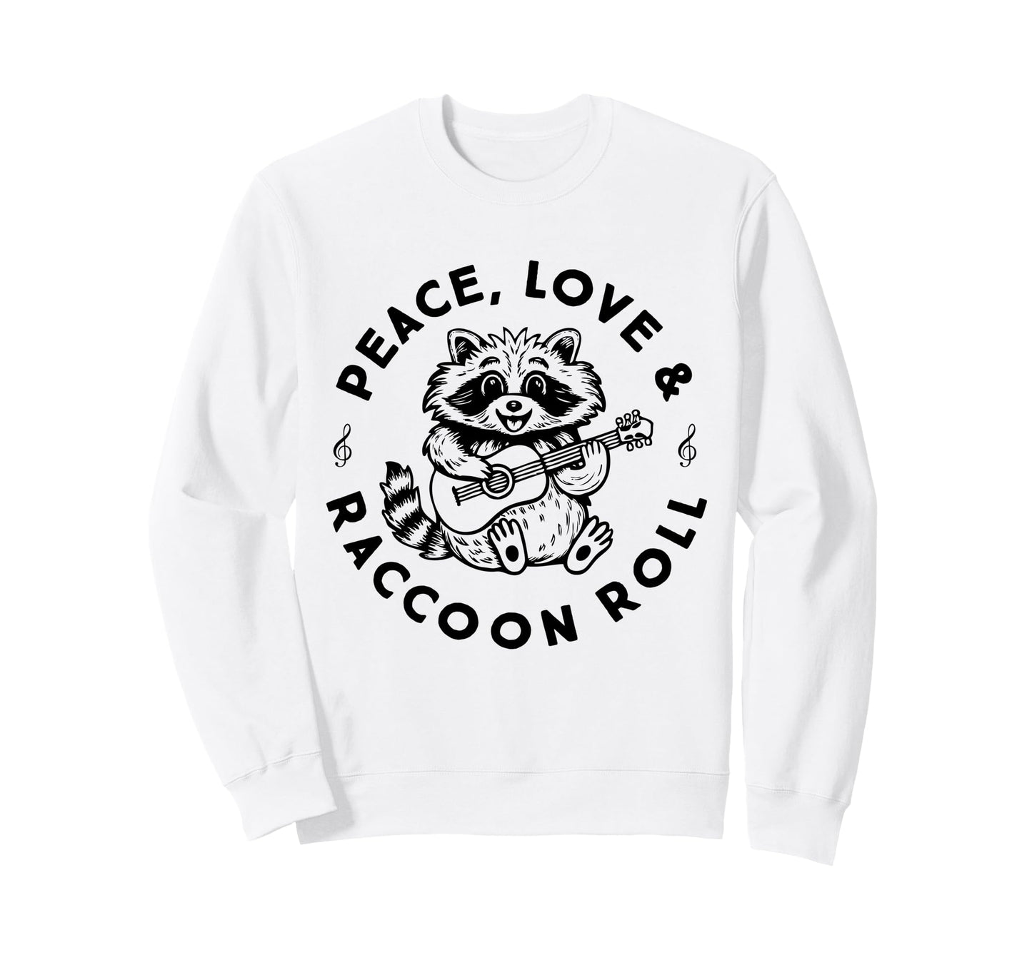 Raccoon Rock And Roll Music Sweatshirt - Aesthetic Graphic Men Women - T-Shirt, Sweatshirt, Hoodie