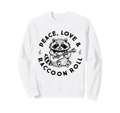 Raccoon Rock And Roll Music Sweatshirt - Aesthetic Graphic Men Women - T-Shirt, Sweatshirt, Hoodie