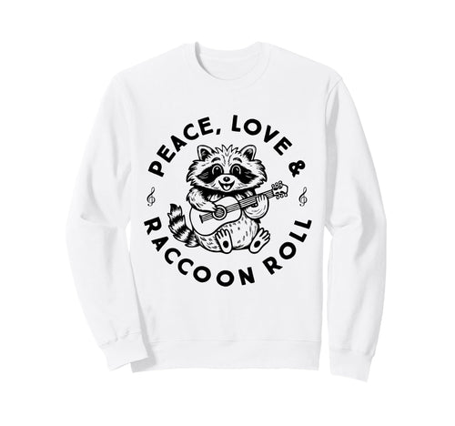 Raccoon Rock And Roll Music Sweatshirt - Aesthetic Graphic Men Women - T-Shirt, Sweatshirt, Hoodie