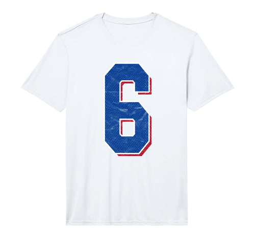 Number 6 Numbered Uniform Sports Team T-Shirt - Minimalist Print Unisex - T-Shirt, Sweatshirt, Hoodie