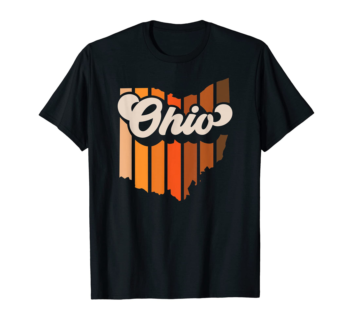 Ohio 70S Stripe State Silhouette T-Shirt - Casual Everyday Wear Unisex - T-Shirt, Sweatshirt, Hoodie