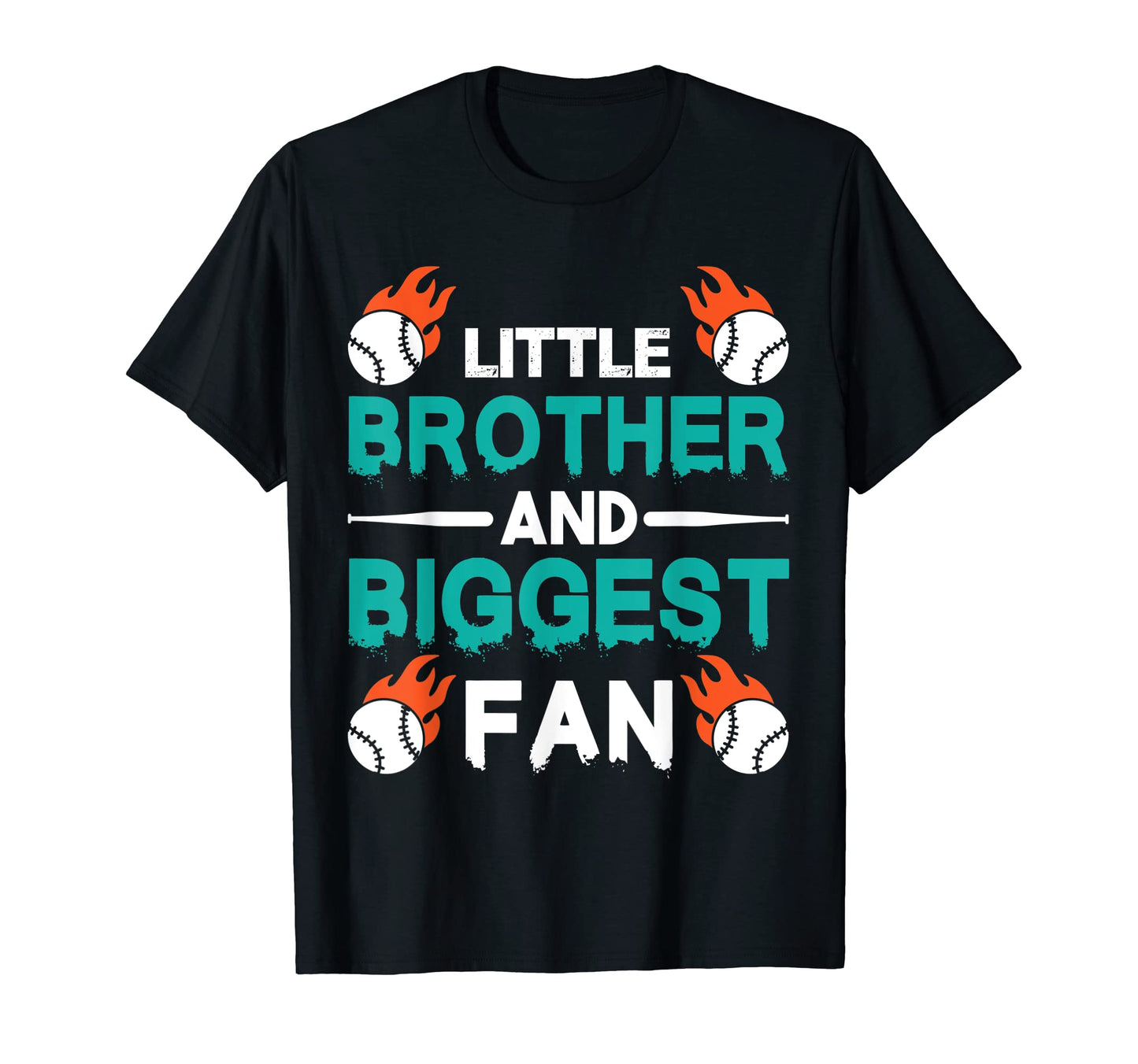 Little Brother And Biggest Fan Baseball T-Shirt - Graphic Print for Adults - T-Shirt, Sweatshirt, Hoodie