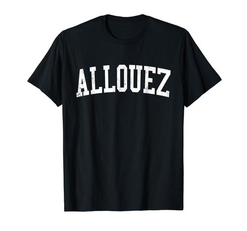 Allouez Wi Distressed White Varsity T-Shirt - Trendy Graphic Unisex - T-Shirt, Sweatshirt, Hoodie