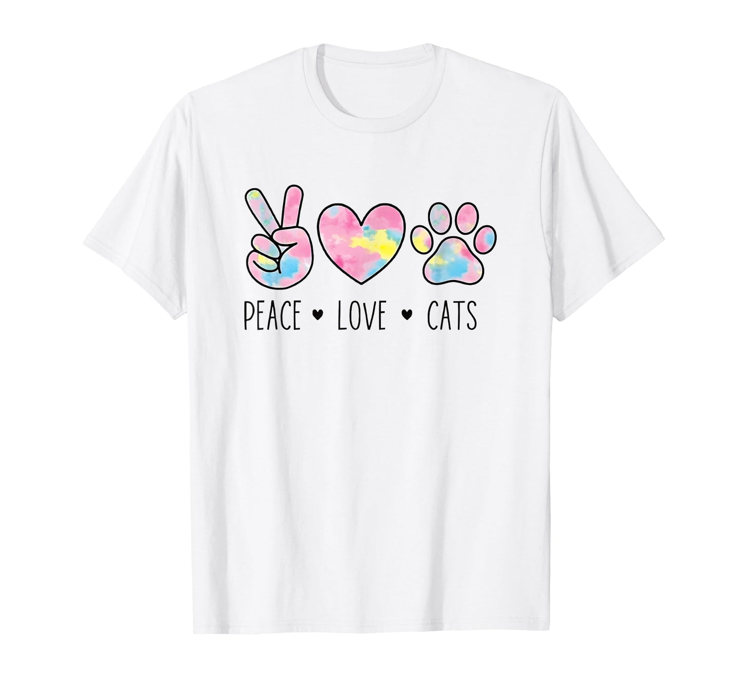 Peace Love Cats Paw Heart Cat Lover T-Shirt - Aesthetic Graphic for Adults - T-Shirt, Sweatshirt, Hoodie