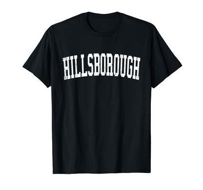 Hillsborough Ca Distressed White T-Shirt - Unique Graphic for Adults - T-Shirt, Sweatshirt, Hoodie