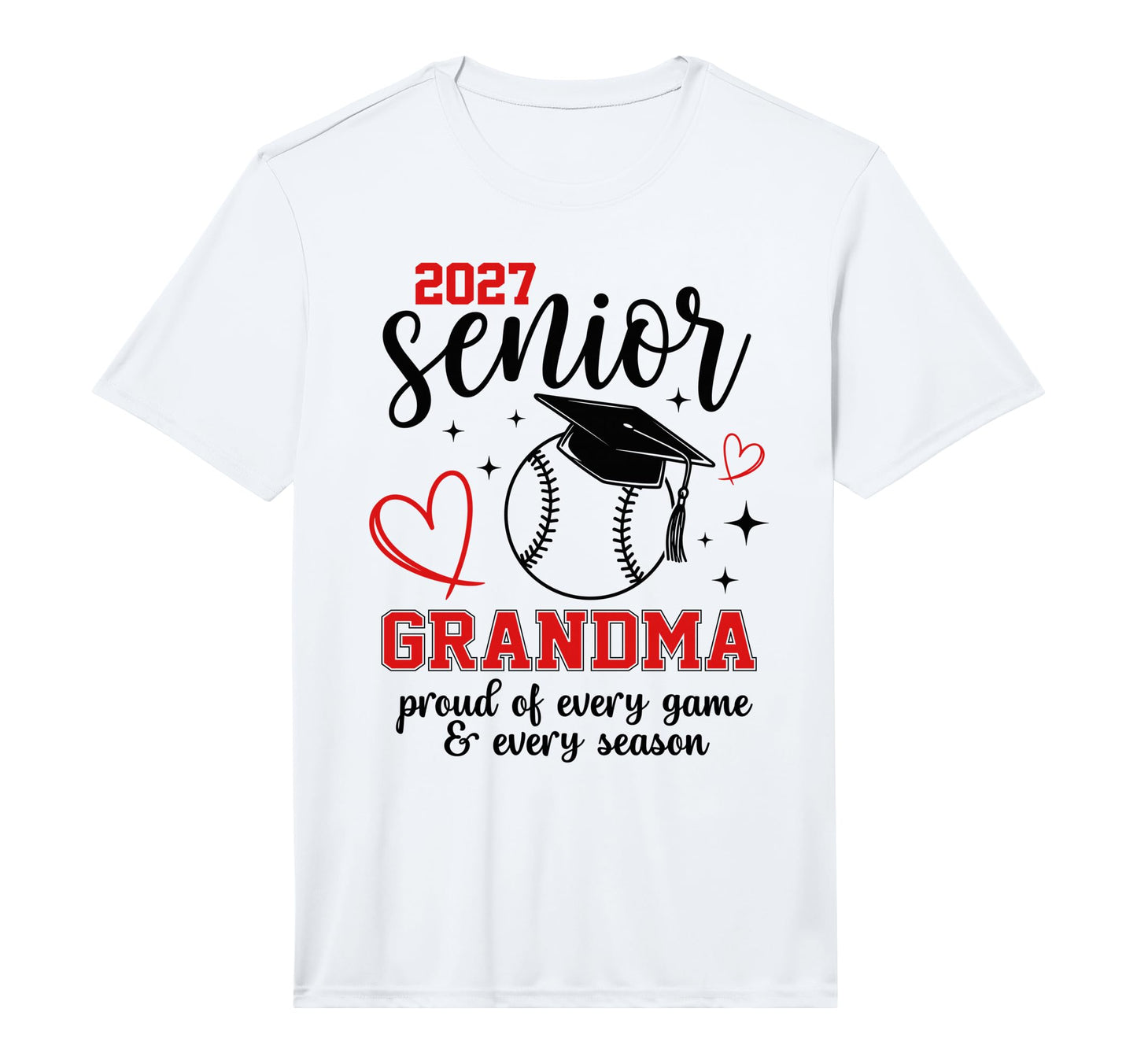 2027 Senior Baseball Grandma Proud T-Shirt - Minimalist Print Unisex - T-Shirt, Sweatshirt, Hoodie