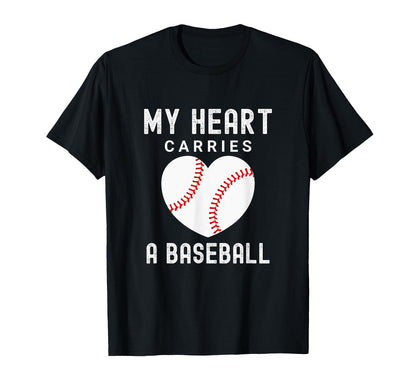 Baseball Mom Life My Heart Carries T-Shirt - Aesthetic Graphic Men Women - T-Shirt, Sweatshirt, Hoodie