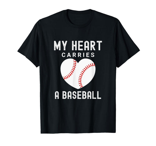 Baseball Mom Life My Heart Carries T-Shirt - Aesthetic Graphic Men Women - T-Shirt, Sweatshirt, Hoodie