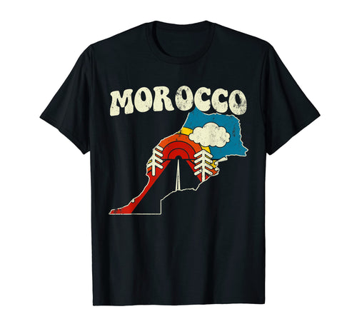 Morocco Moroccan Country Rainbow 70S T-Shirt - Casual Everyday Wear Unisex - T-Shirt, Sweatshirt, Hoodie