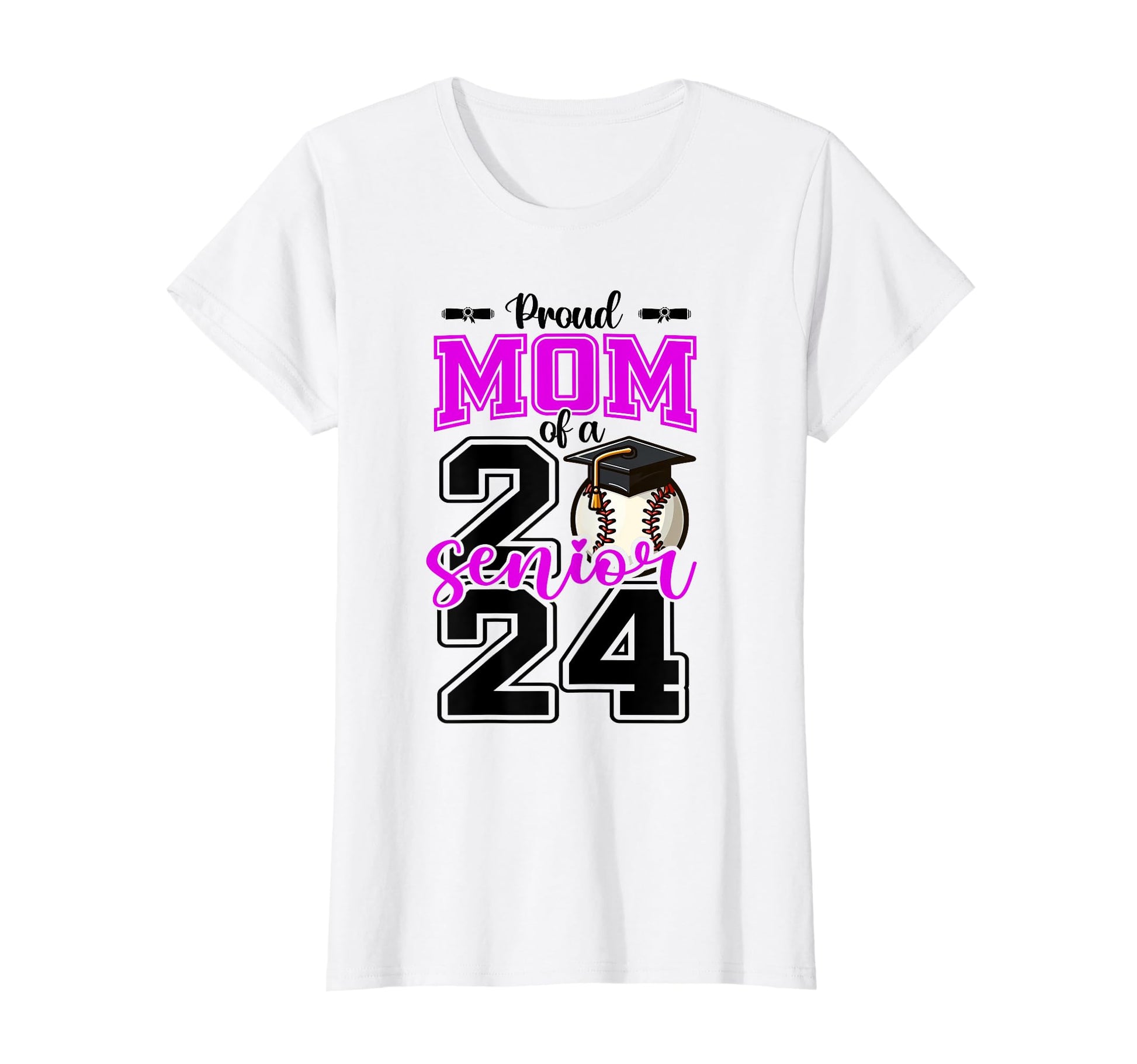 Proud Mom 2024 Baseball Senior T-Shirt - Fun Novelty Design Unisex - T-Shirt, Sweatshirt, Hoodie
