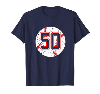 Baseball Number 50 Mom Show Support T-Shirt - Fun Novelty Design Unisex - T-Shirt, Sweatshirt, Hoodie