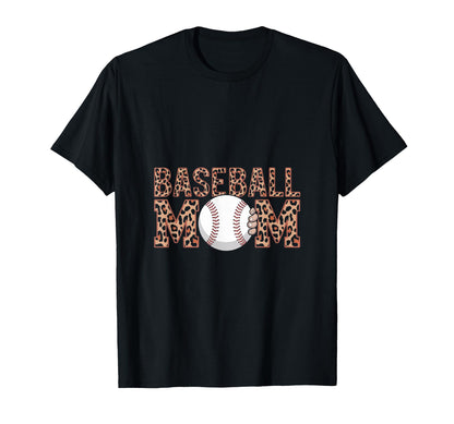 Mom Life Softball Baseball Mom Leopard T-Shirt - Unique Graphic for Adults - T-Shirt, Sweatshirt, Hoodie