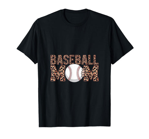 Mom Life Softball Baseball Mom Leopard T-Shirt - Unique Graphic for Adults - T-Shirt, Sweatshirt, Hoodie