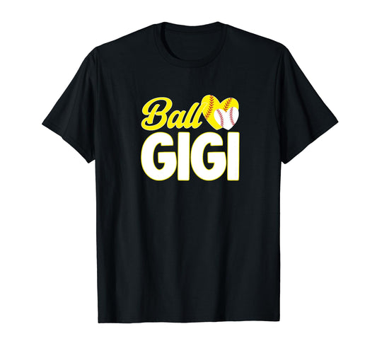 Ball Gigi Heart Softball Baseball T-Shirt - Streetwear Style for Adults - T-Shirt, Sweatshirt, Hoodie