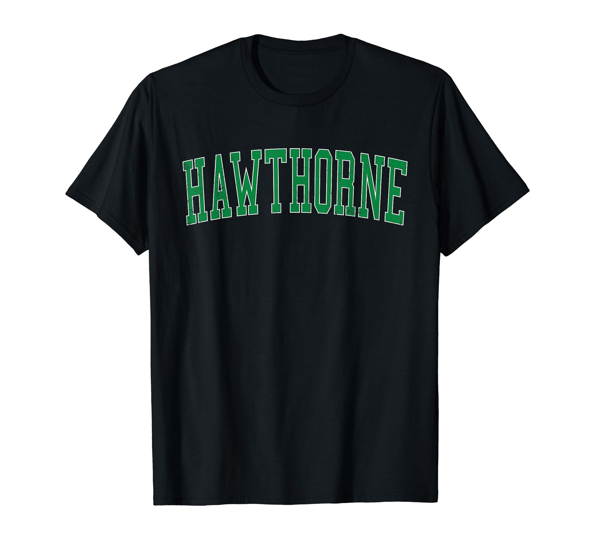 Hawthorne Nj Distressed Green Varsity T-Shirt - Streetwear Style Unisex - T-Shirt, Sweatshirt, Hoodie