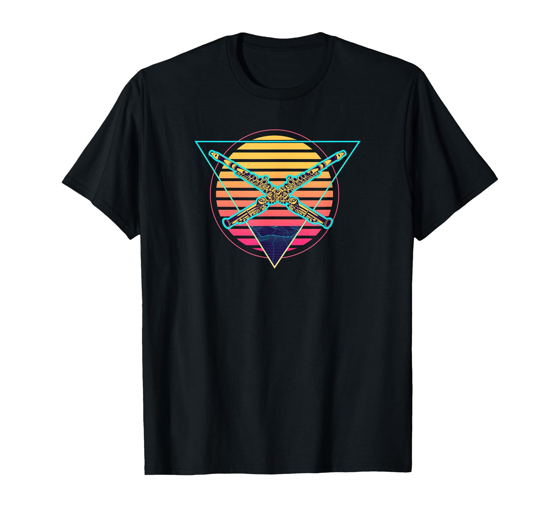 Futuristic Flutist Synthwave T-Shirt - Aesthetic Graphic Men Women - T-Shirt, Sweatshirt, Hoodie