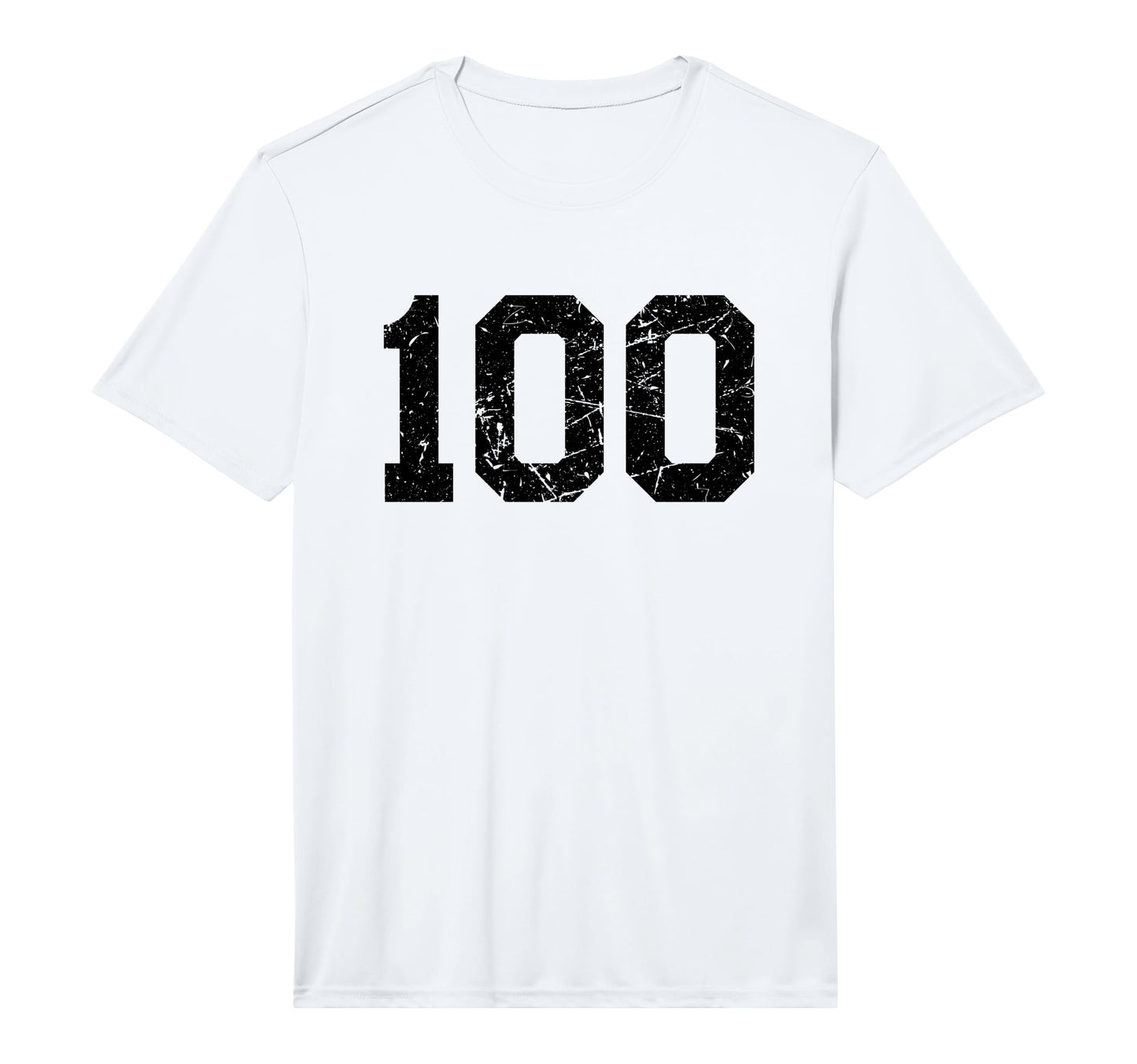 Black Distressed Sport Team Number 100 T-Shirt - Unique Graphic for Adults - T-Shirt, Sweatshirt, Hoodie