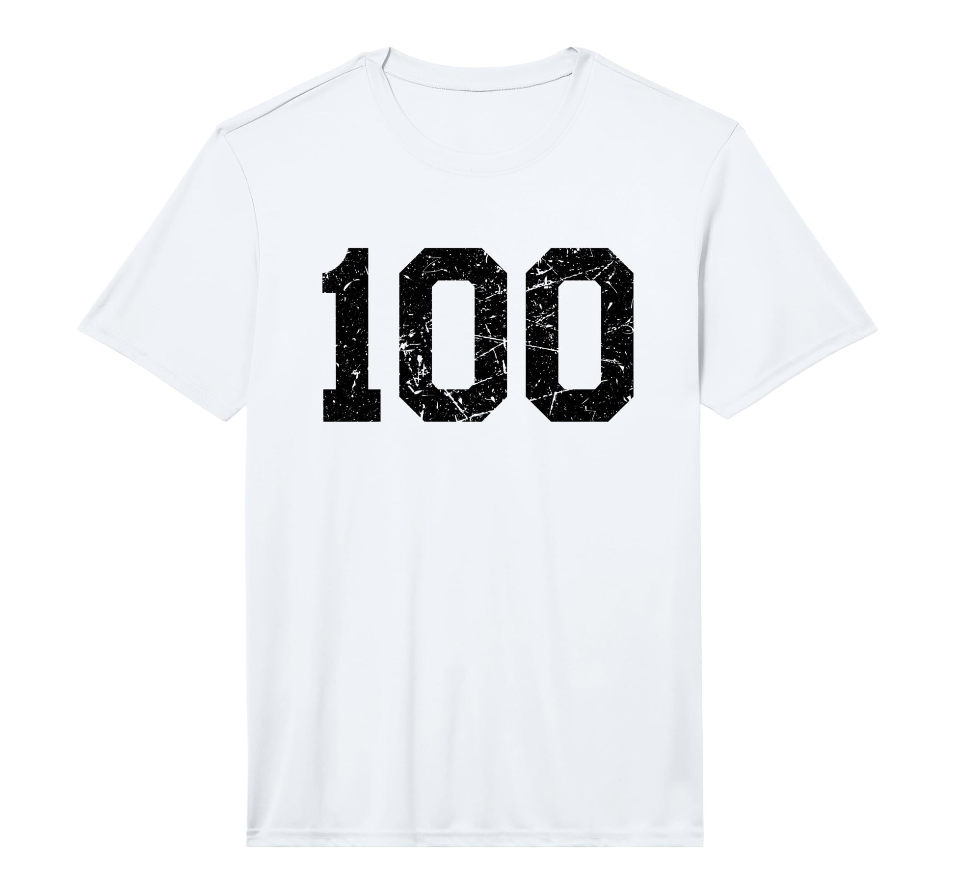 Black Distressed Sport Team Number 100 T-Shirt - Unique Graphic for Adults - T-Shirt, Sweatshirt, Hoodie