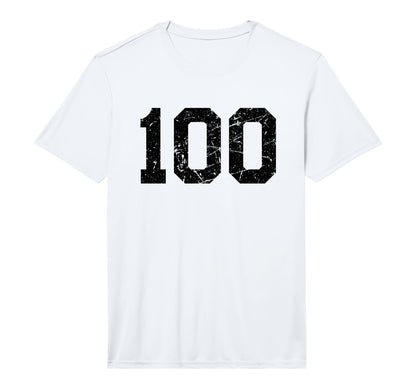 Black Distressed Sport Team Number 100 T-Shirt - Unique Graphic for Adults - T-Shirt, Sweatshirt, Hoodie