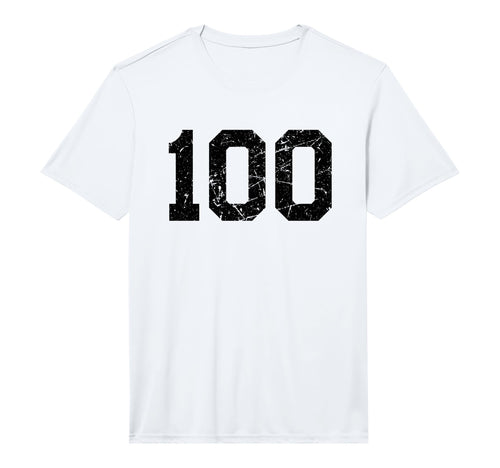 Black Distressed Sport Team Number 100 T-Shirt - Unique Graphic for Adults - T-Shirt, Sweatshirt, Hoodie