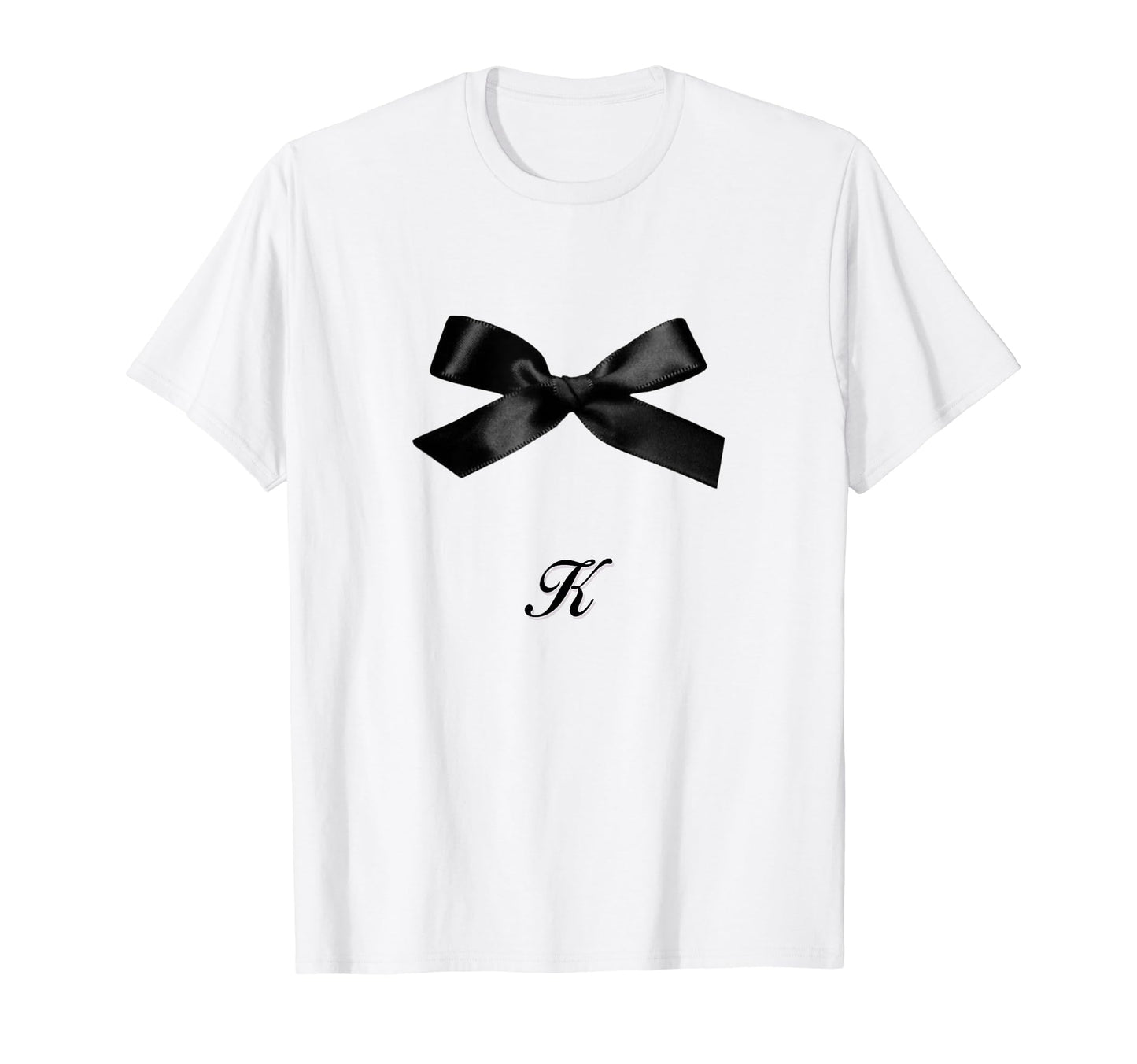 Bow K Coquette Girlcore Y2K Aesthetic T-Shirt - Custom Art Print Unisex - T-Shirt, Sweatshirt, Hoodie