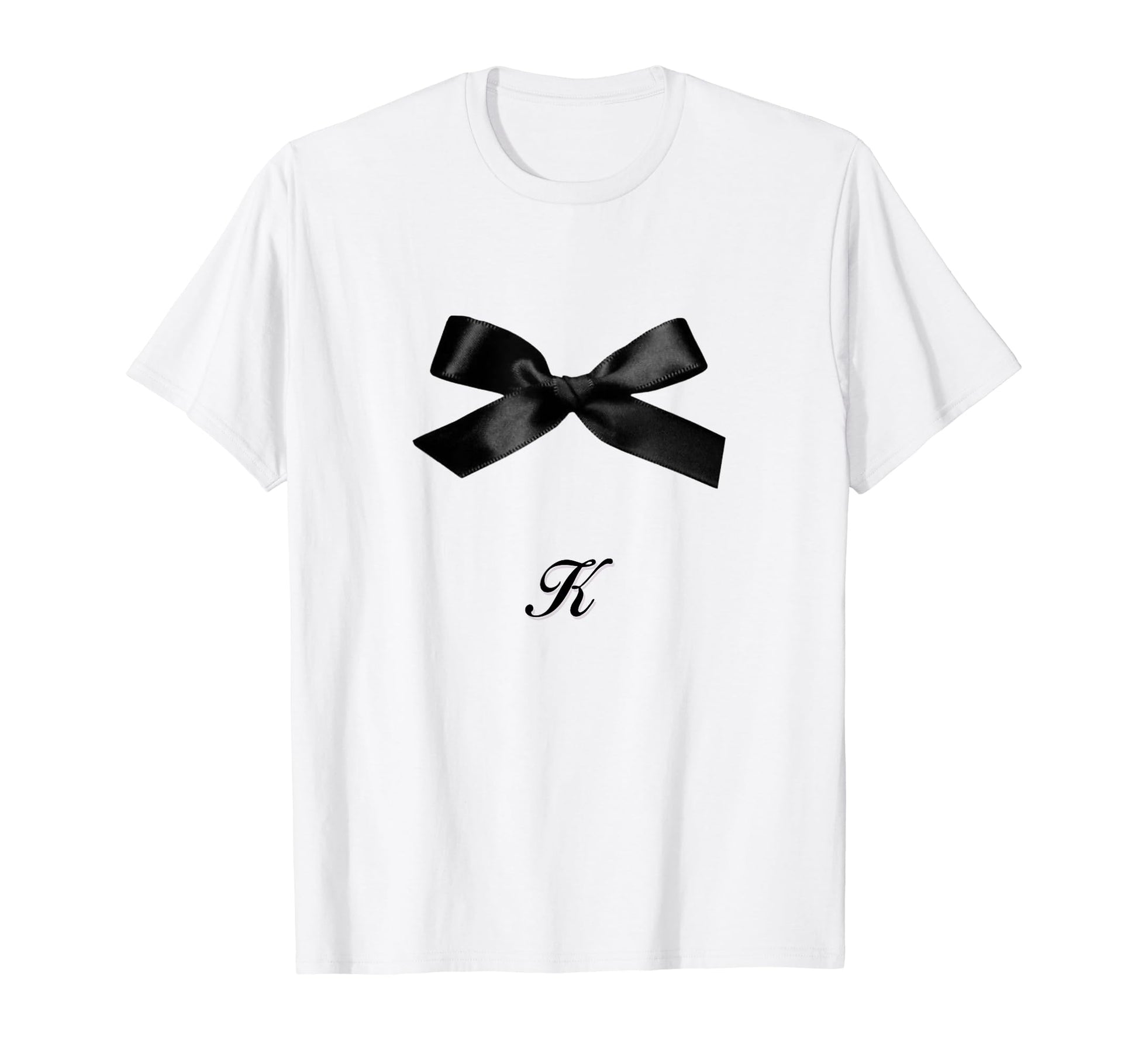 Bow K Coquette Girlcore Y2K Aesthetic T-Shirt - Custom Art Print Unisex - T-Shirt, Sweatshirt, Hoodie