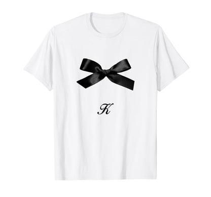 Bow K Coquette Girlcore Y2K Aesthetic T-Shirt - Minimalist Print Unisex - T-Shirt, Sweatshirt, Hoodie