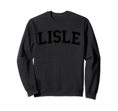 Lisle Il Distressed Black Varsity Sweatshirt - Streetwear Style Unisex - T-Shirt, Sweatshirt, Hoodie